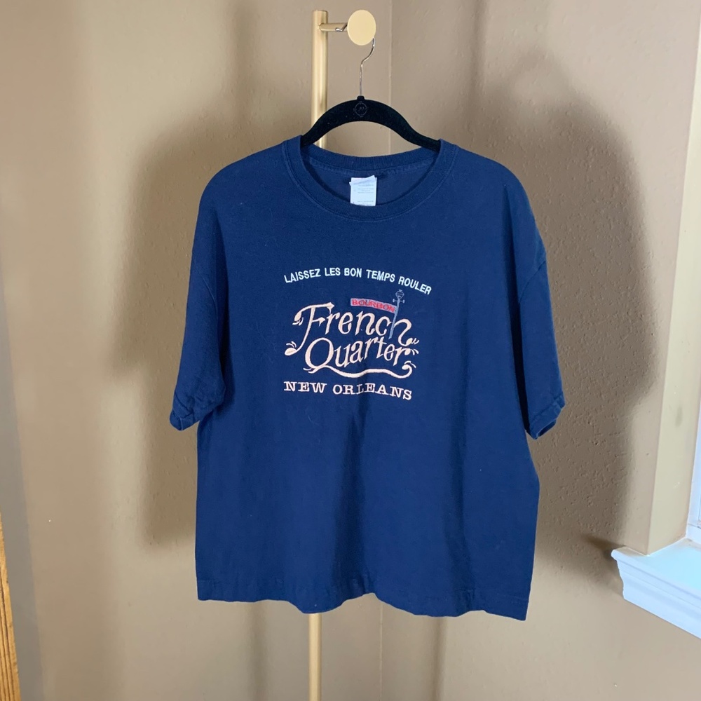French Quarter New Orleans Graphic Tee Navy‎ – Size Large -- Gildan 100% cotton